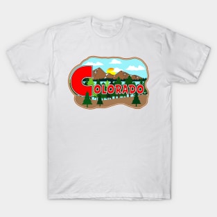 Colorado Mountains Vintage  Skiing Hiking Climbing Outdoors Denver Aspen Rockies T-Shirt